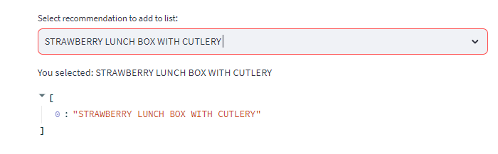Product added to shopping list